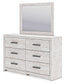 Cayboni  Panel Bed With Mirrored Dresser And 2 Nightstands