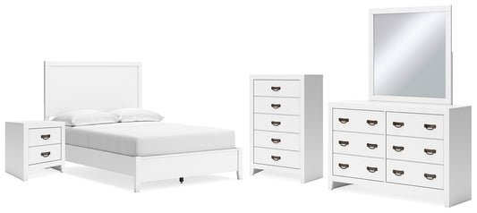 Binterglen  Panel Bed With Mirrored Dresser, Chest And Nightstand