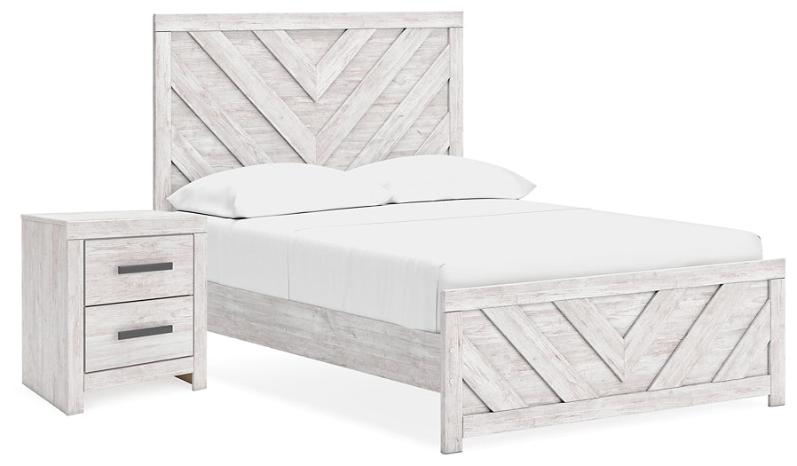 Cayboni  Panel Bed With Nightstand