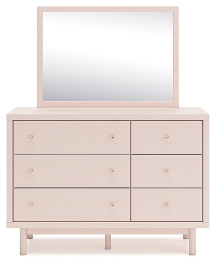 Wistenpine  Upholstered Panel Bed With Mirrored Dresser And Nightstand