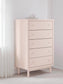 Wistenpine  Upholstered Panel Bed With Mirrored Dresser, Chest And Nightstand