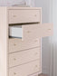 Wistenpine  Upholstered Panel Bed With Mirrored Dresser, Chest And Nightstand