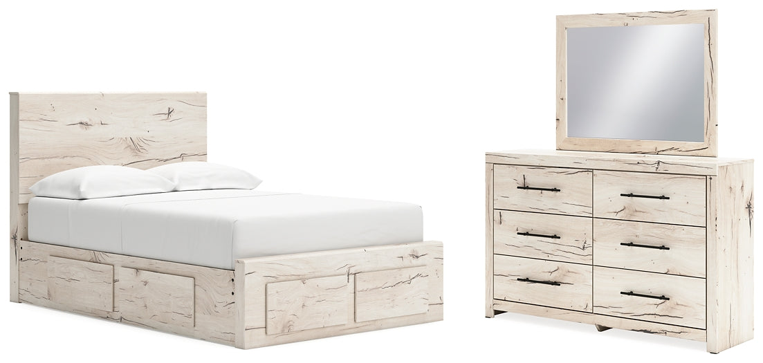 Lawroy  Panel Storage Bed With Mirrored Dresser