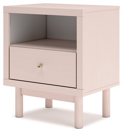 Wistenpine  Upholstered Panel Bed With Nightstand