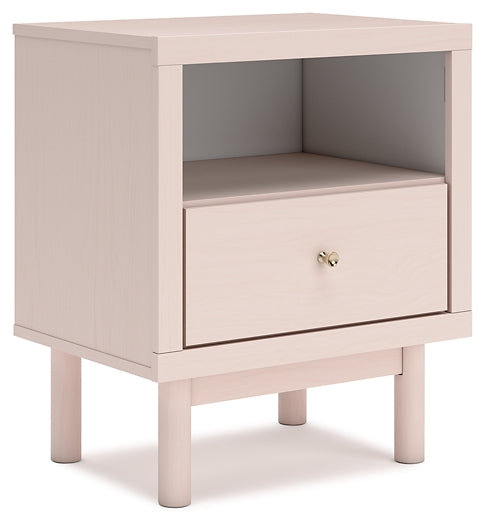 Wistenpine  Upholstered Panel Bed With Nightstand