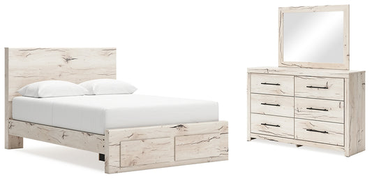 Lawroy  Panel Storage Bed With Mirrored Dresser