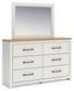 Linnocreek  Panel Bed With Mirrored Dresser And 2 Nightstands