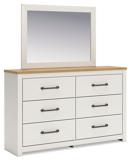 Linnocreek  Panel Bed With Mirrored Dresser