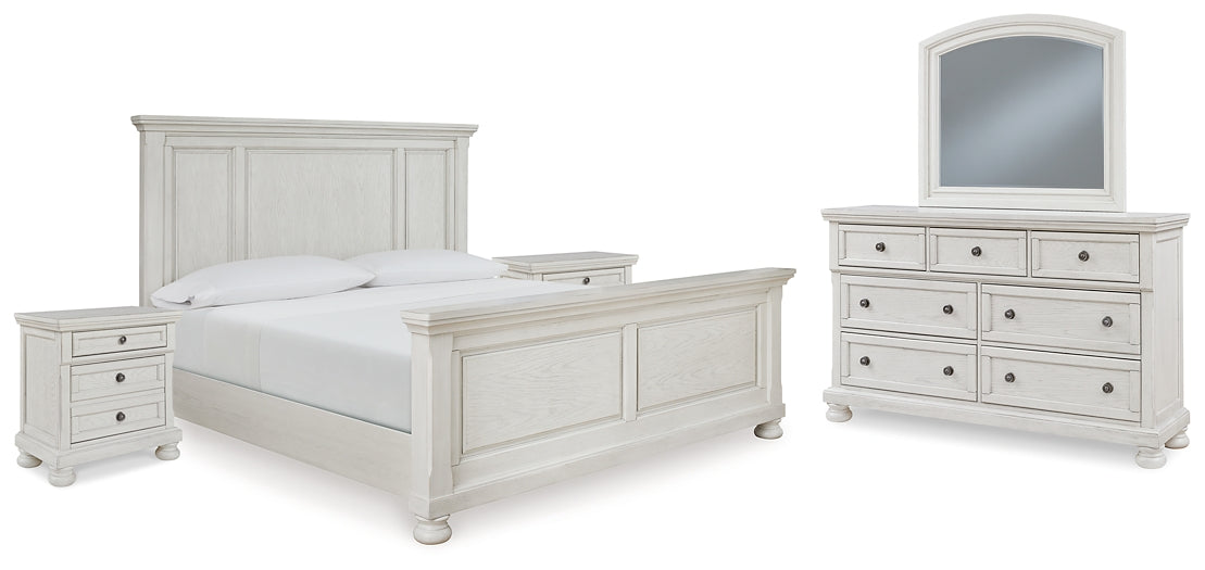 Robbinsdale  Panel Bed With Mirrored Dresser And 2 Nightstands