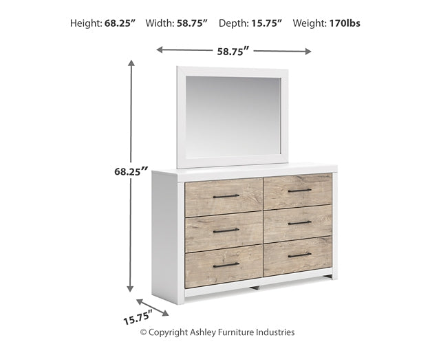 Charbitt  Panel Bed With Mirrored Dresser And Chest