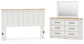 Linnocreek  Panel Headboard With Mirrored Dresser