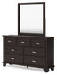 Covetown  Panel Bed With Mirrored Dresser, Chest And Nightstand