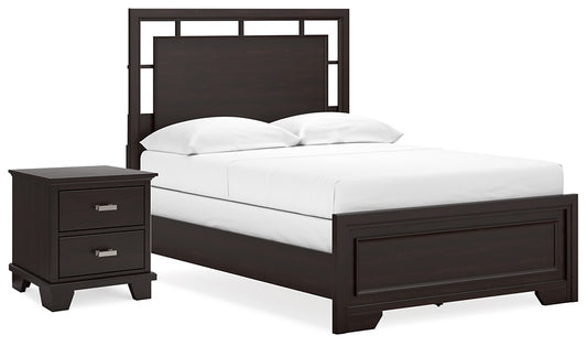Covetown  Panel Bed With Nightstand