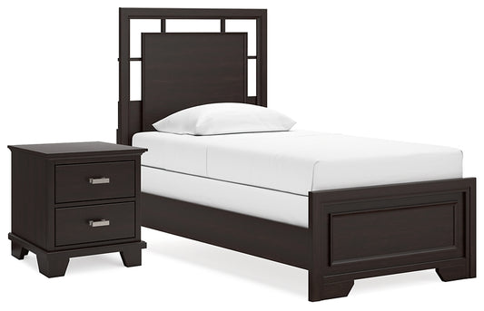 Covetown  Panel Bed With Nightstand