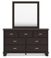 Covetown  Panel Bed With Mirrored Dresser And 2 Nightstands