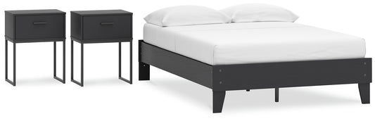 Socalle  Platform Bed With 2 Nightstands