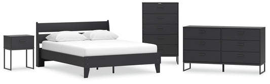 Socalle  Panel Platform Bed With Dresser, Chest And Nightstand