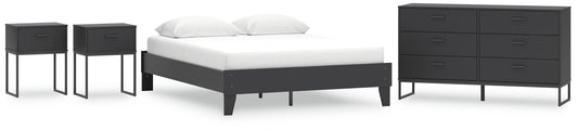 Socalle  Platform Bed With Dresser And 2 Nightstands