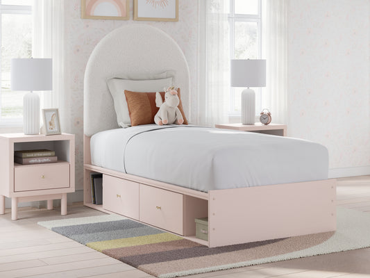 Wistenpine  Upholstered Panel Bed With Storage