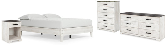 Shawburn  Platform Bed With Dresser, Chest And Nightstand