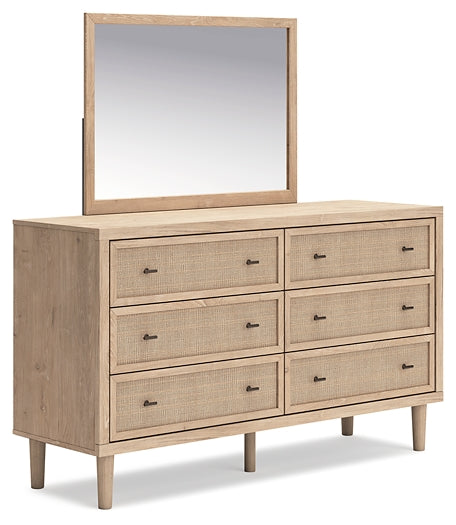 Cielden  Panel Headboard With Mirrored Dresser And Nightstand