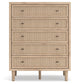 Cielden  Upholstered Panel Bed With Mirrored Dresser, Chest And Nightstand