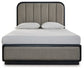 Rowanbeck  Upholstered Panel Bed With Mirrored Dresser And Nightstand