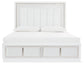 Chalanna  Upholstered Storage Bed With Mirrored Dresser