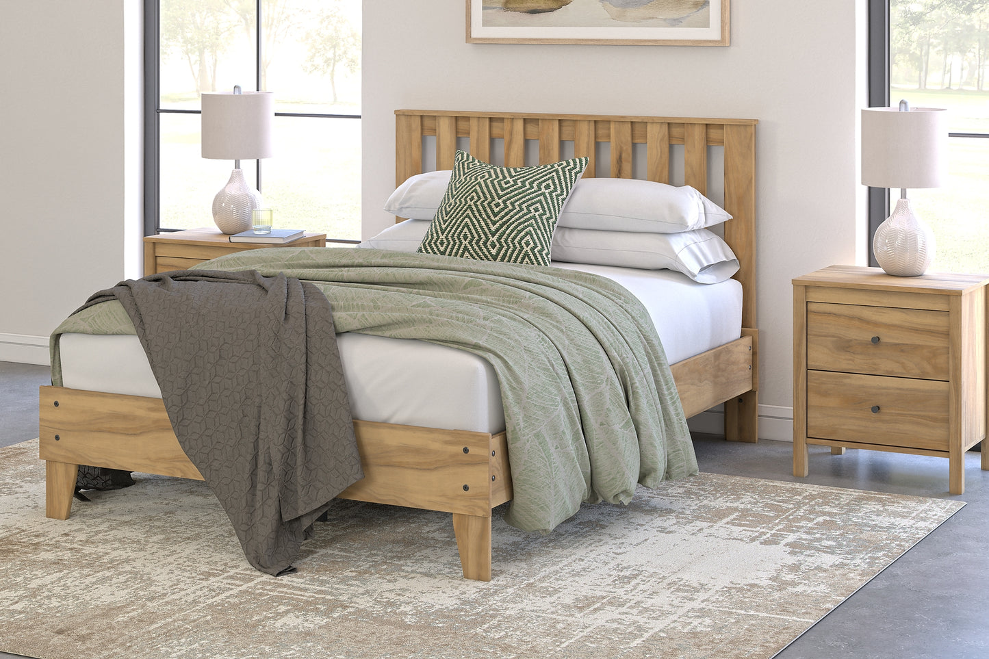 Bermacy  Panel Headboard With Dresser, Chest And Nightstand