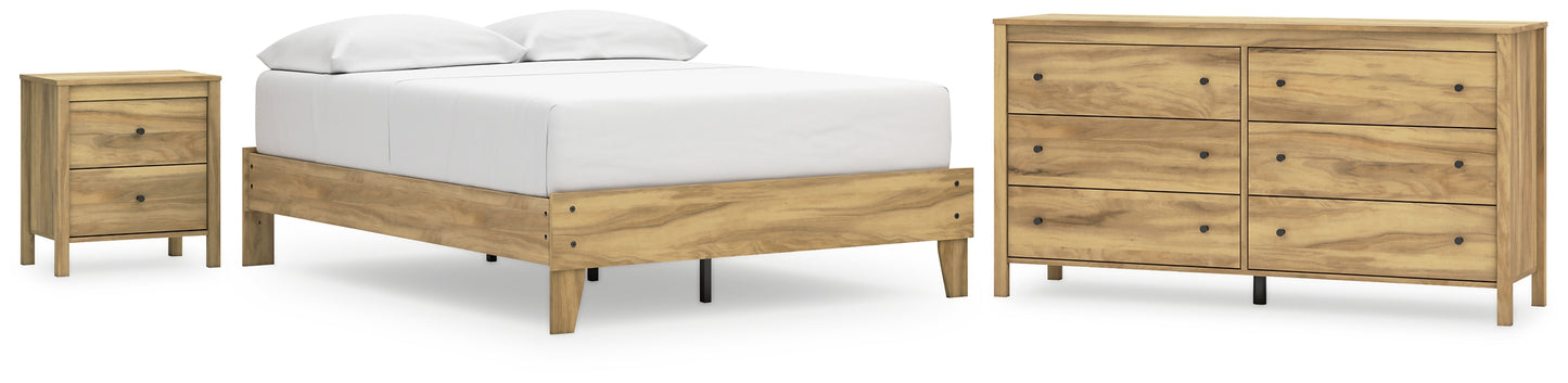 Bermacy  Platform Bed With Dresser And Nightstand