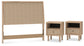 Cielden  Upholstered Panel Bed With 2 Nightstands