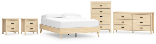 Cabinella  Platform Bed With Dresser, Chest And 2 Nightstands