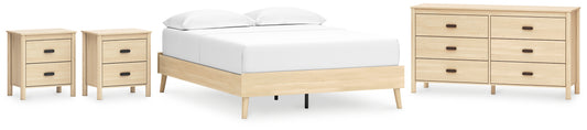 Cabinella  Platform Bed With Dresser And 2 Nightstands