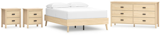 Cabinella  Platform Bed With Dresser And 2 Nightstands