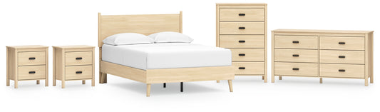 Cabinella  Platform Panel Bed With Dresser, Chest And 2 Nightstands