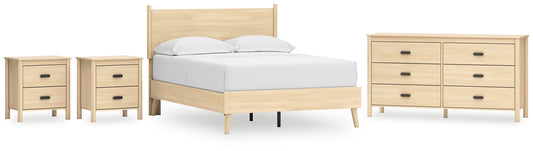 Cabinella  Platform Panel Bed With Dresser And 2 Nightstands