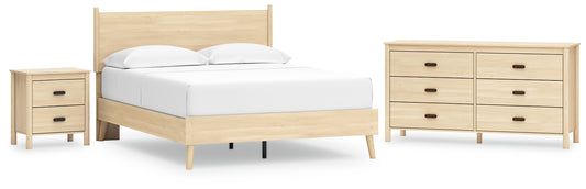 Cabinella  Platform Panel Bed With Dresser And Nightstand