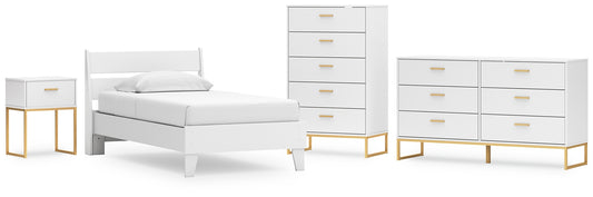 Socalle  Panel Platform Bed With Dresser, Chest And Nightstand