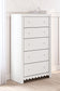 Mollviney  Panel Headboard With Mirrored Dresser, Chest And 2 Nightstands