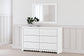 Mollviney  Panel Headboard With Mirrored Dresser, Chest And 2 Nightstands