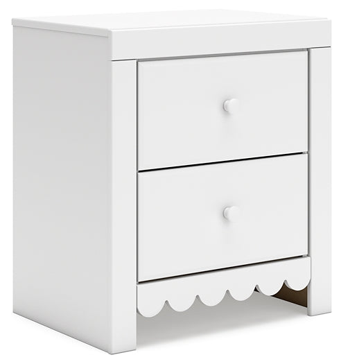 Mollviney  Panel Storage Bed With Mirrored Dresser, Chest And Nightstand