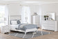 Mollviney  Panel Storage Bed With Mirrored Dresser, Chest And Nightstand