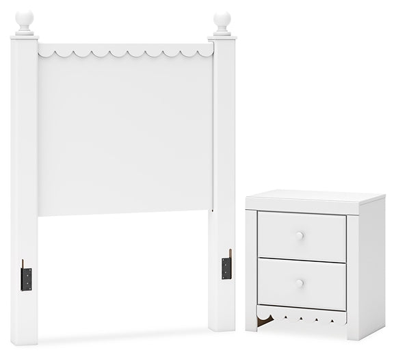 Mollviney  Panel Headboard With Nightstand