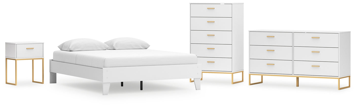 Socalle  Platform Bed With Dresser, Chest And Nightstand