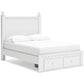 Mollviney  Panel Storage Bed With Mirrored Dresser, Chest And Nightstand