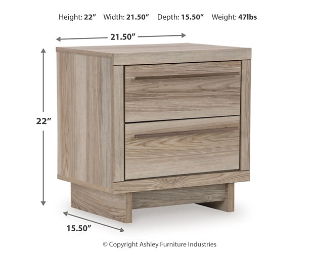 Hasbrick  Panel Bed With Mirrored Dresser, Chest And Nightstand