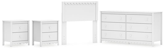 Hallityn  Panel Headboard With Dresser And 2 Nightstands