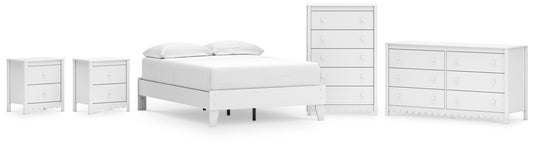 Hallityn  Platform Bed With Dresser, Chest And 2 Nightstands