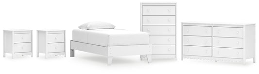 Hallityn  Platform Bed With Dresser, Chest And 2 Nightstands