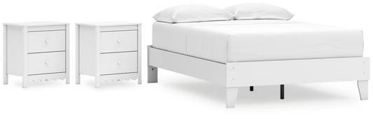 Hallityn  Platform Bed With 2 Nightstands